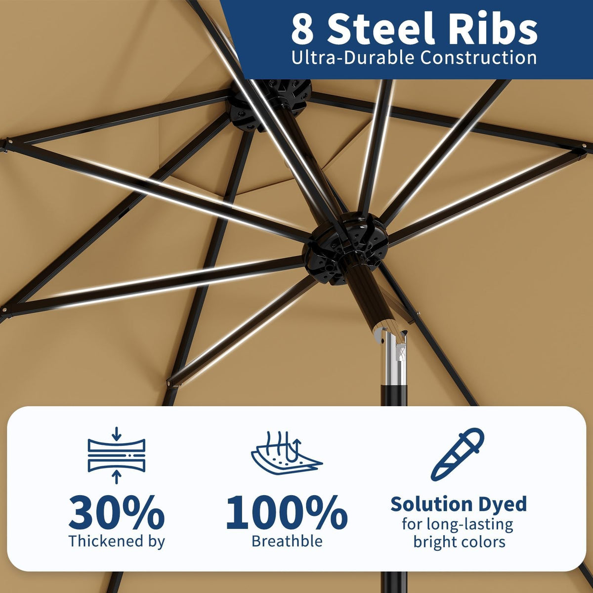 Garvee 9ft umbrella fabric with UV protection and color retention