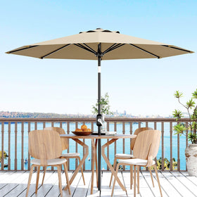 Garvee 9ft umbrella providing wide shade for tables and decks