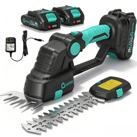 Garvee cordless hedge trimmer long blade for precise hedge shaping.