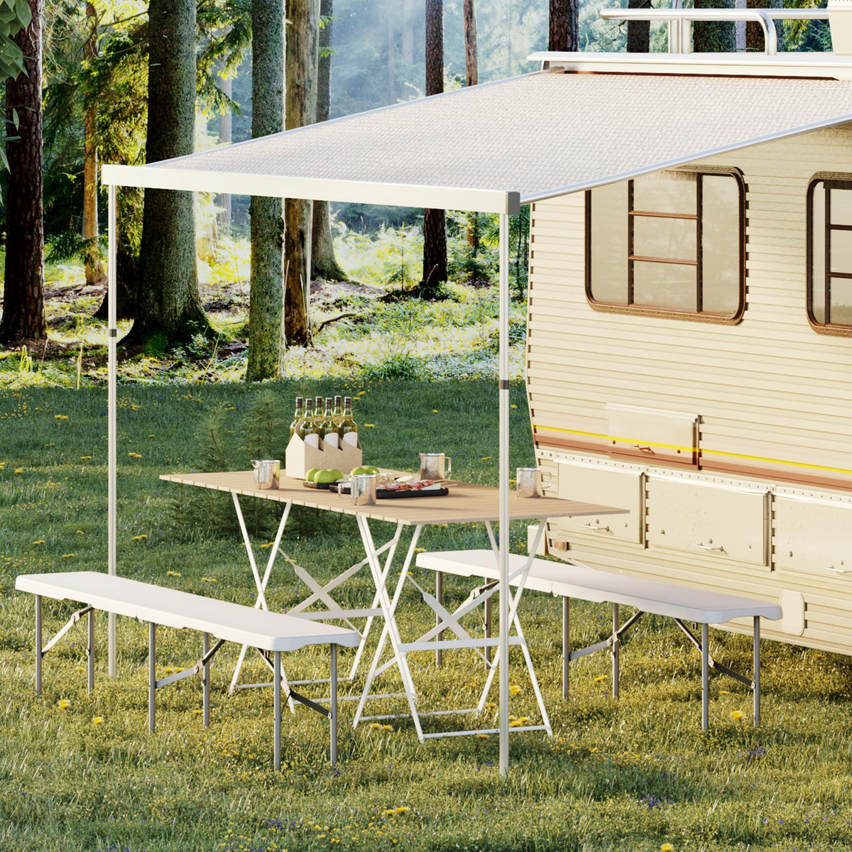Garvee bench set in use during a team activity, spacious seating.