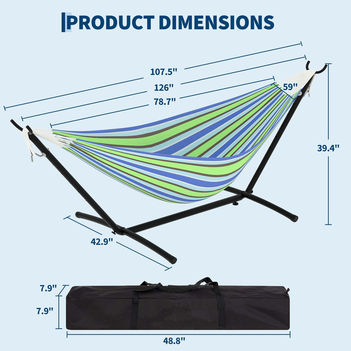 Garvee hammock-stand setup enables quick assembly for easy backyard relaxation