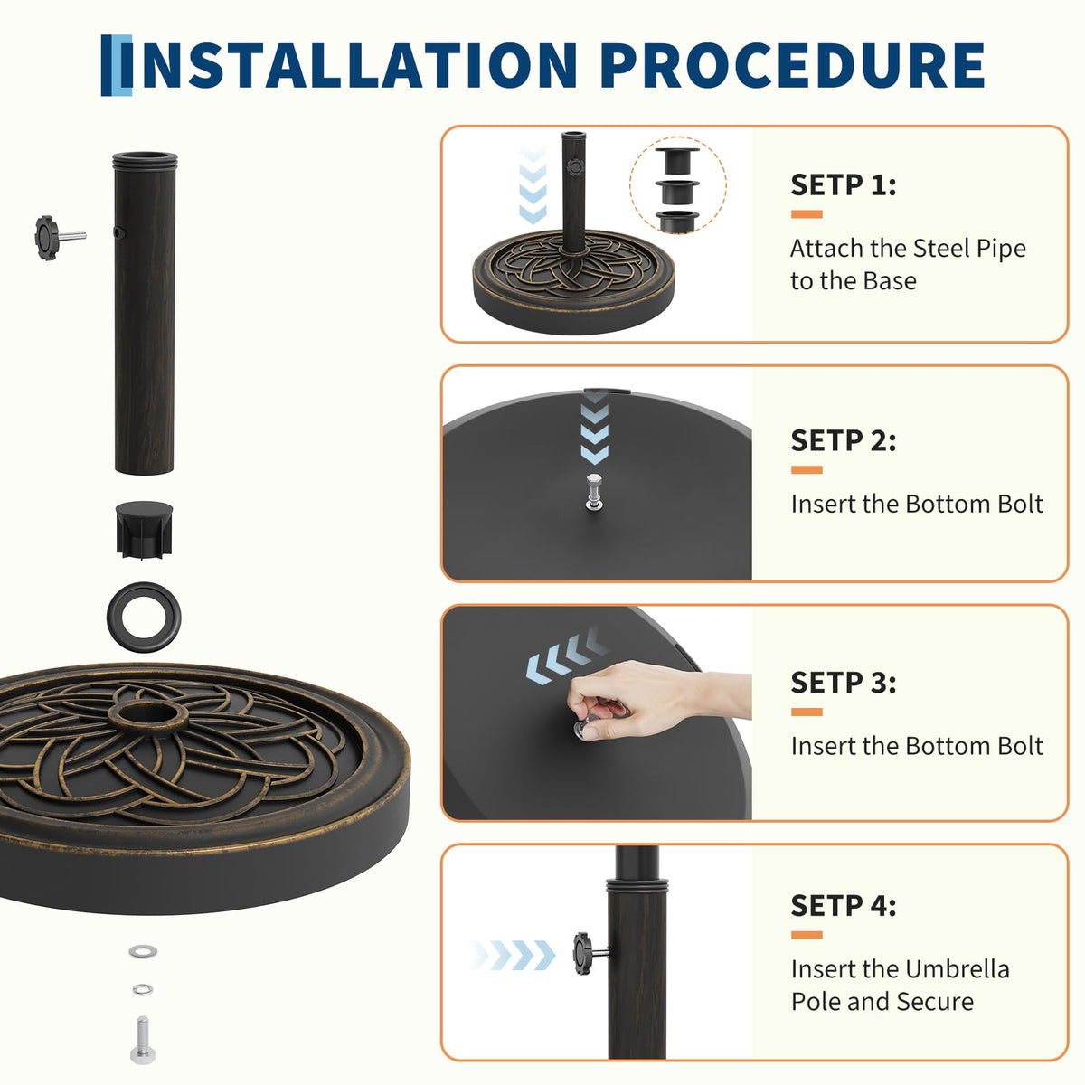 Garvee low-profile base design saves space while maintaining stability.