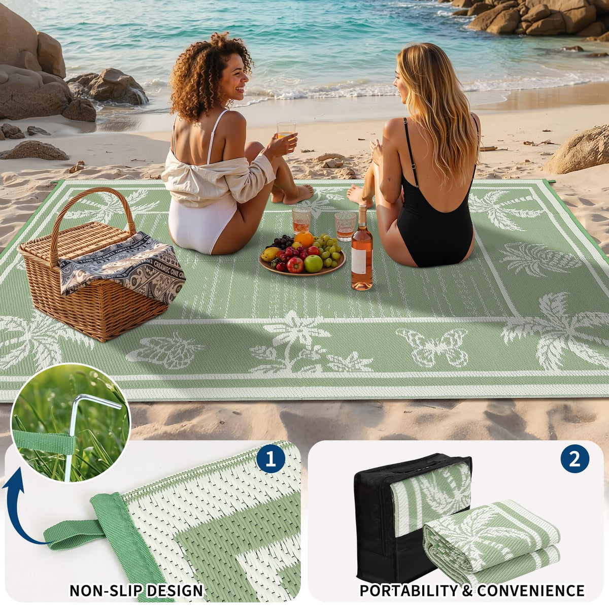 Garvee outdoor rug multipurpose patio deck scene with durable, easy-care features.