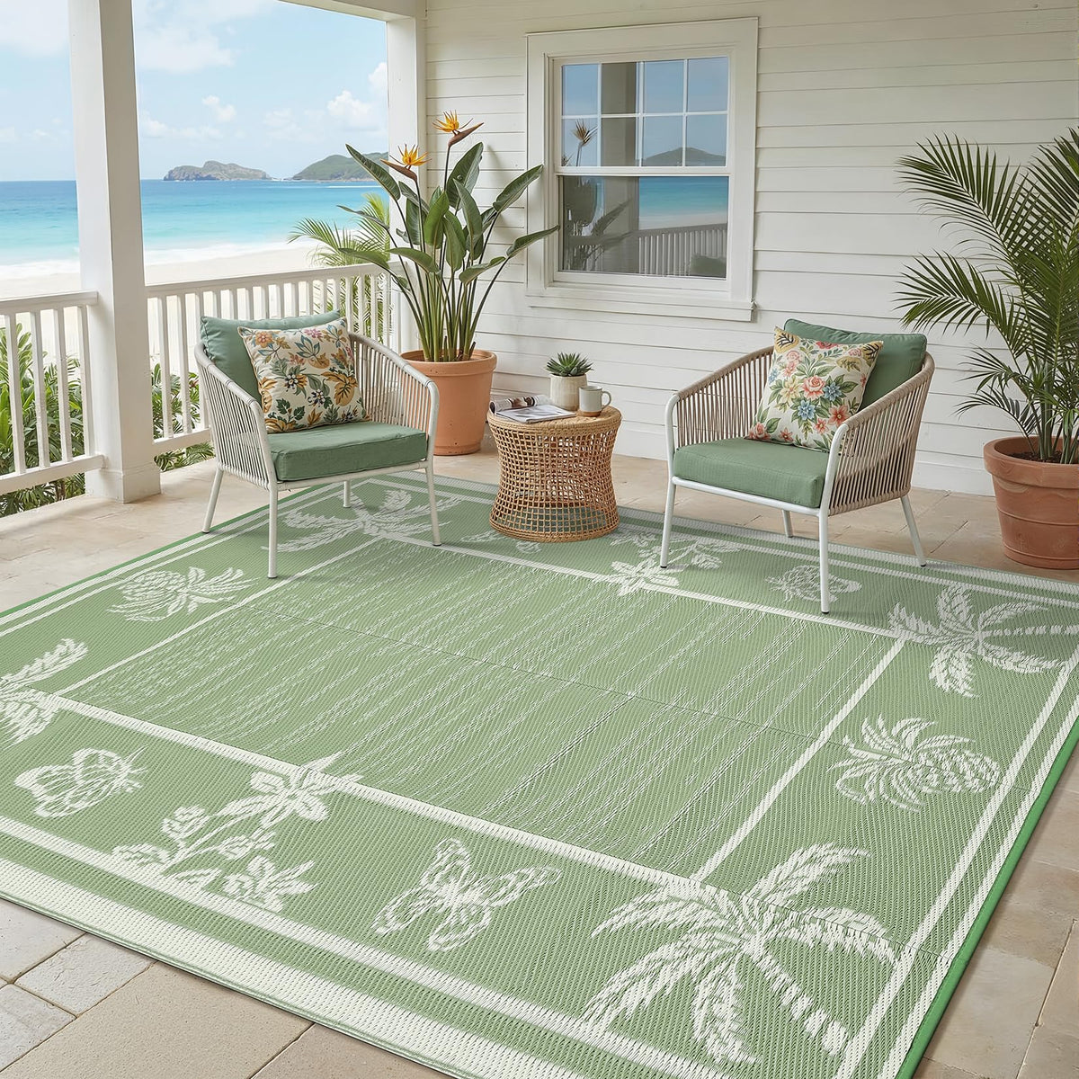 Garvee outdoor rug waterproof surface with stain resistance keeps decks clean and confident.