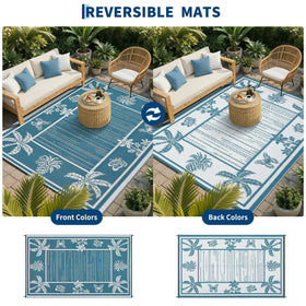 Garvee reversible outdoor rug, dual-sided and UV-resistant for color retention