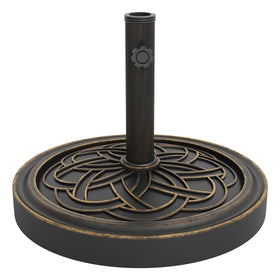 Garvee round umbrella base with 20-inch diameter provides stable support on windy patios.