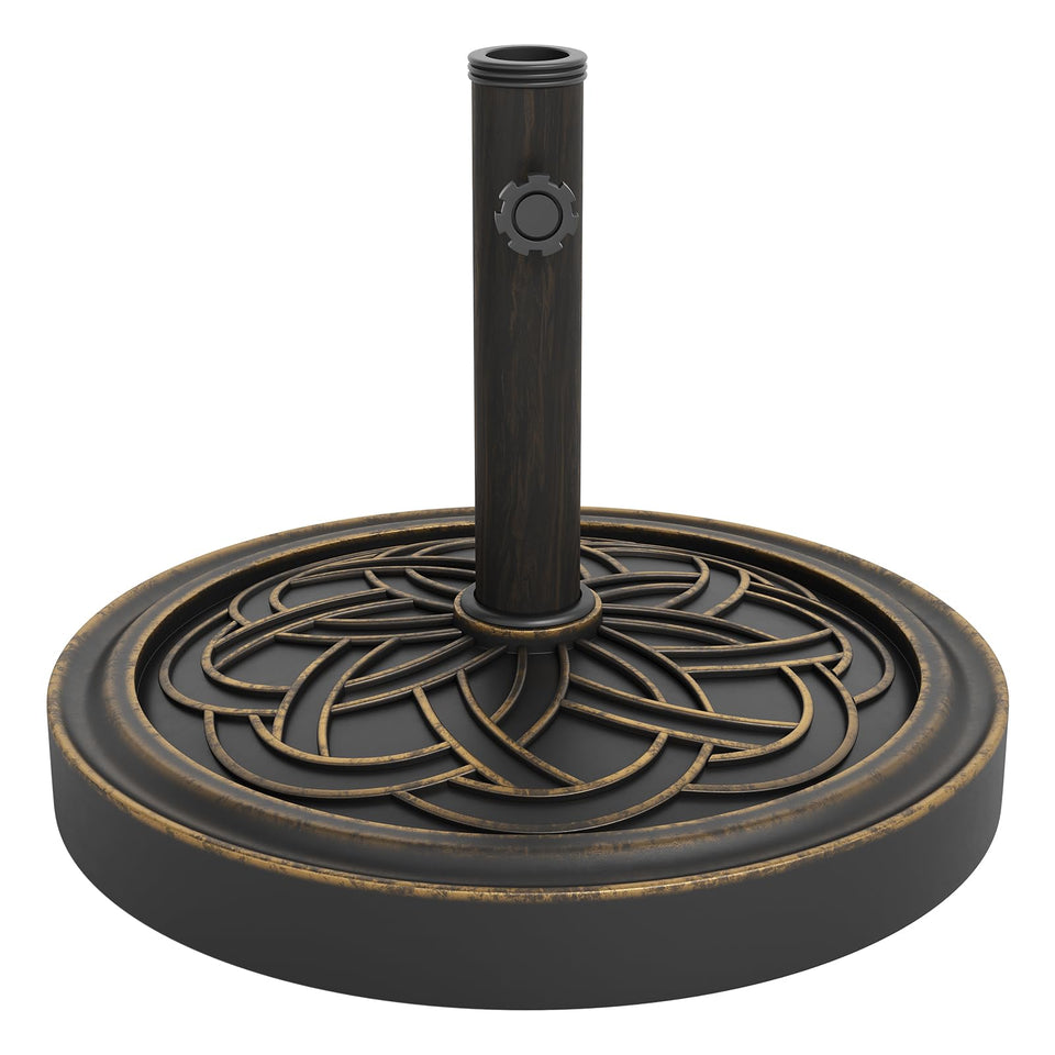 Garvee round umbrella base with 20-inch diameter provides stable support on windy patios.