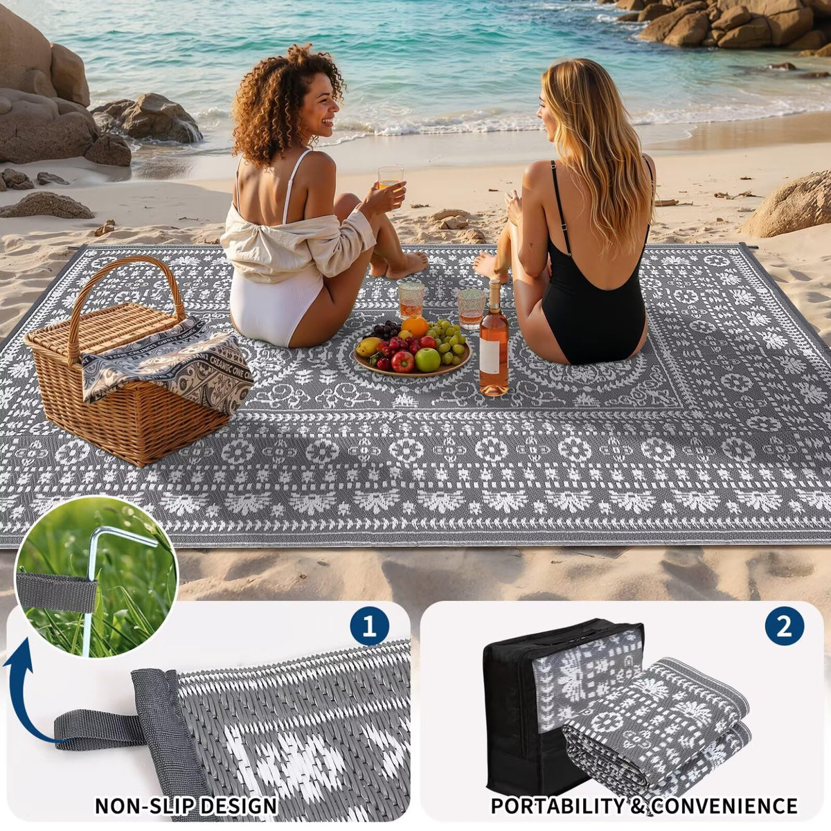 Garvee rug for RV and camping delivers lightweight portability and quick setup.