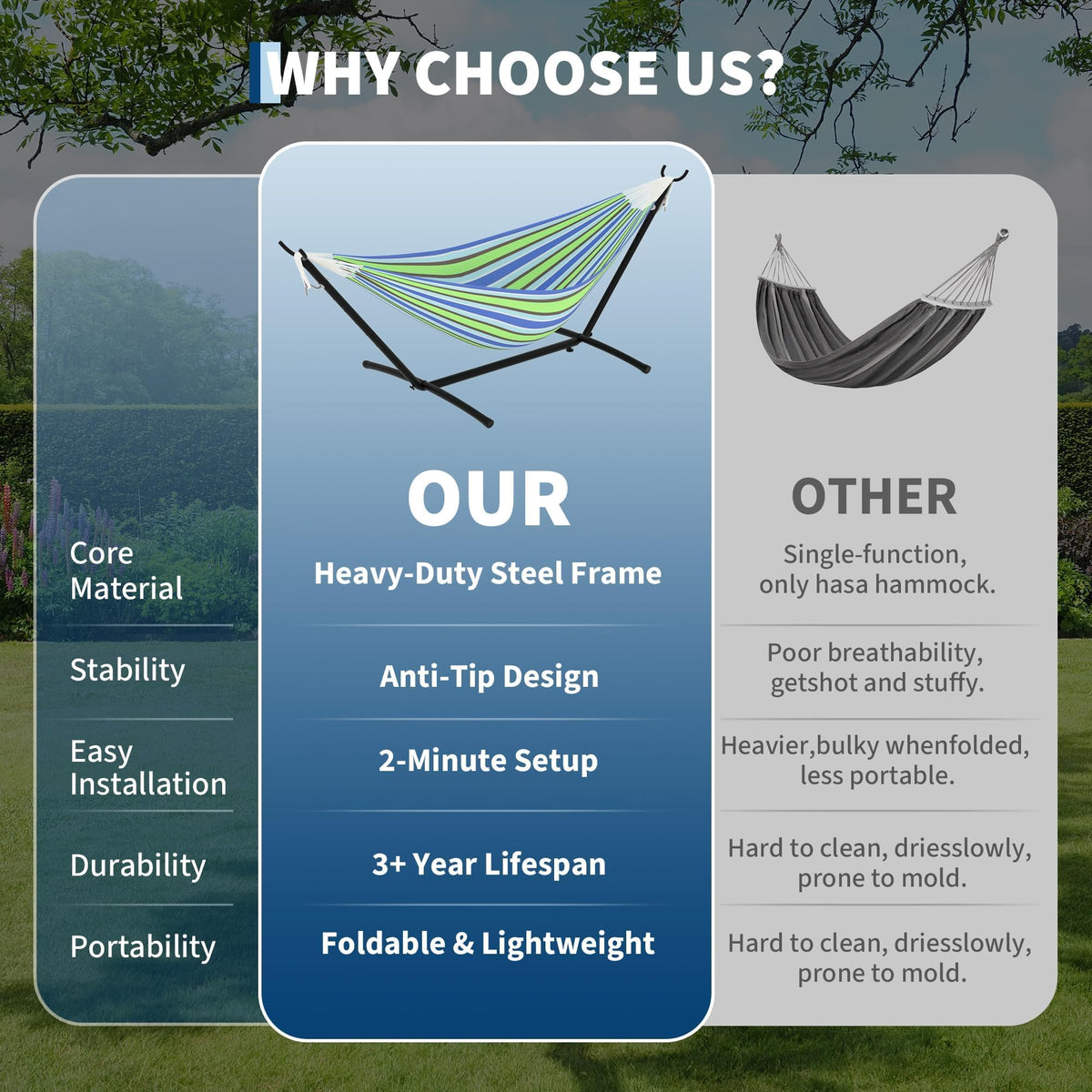 Garvee spacious double hammock perfect for pairing reading or napping outdoors