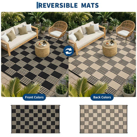 Garvee UV-protected outdoor rug keeps color vibrant under sun.