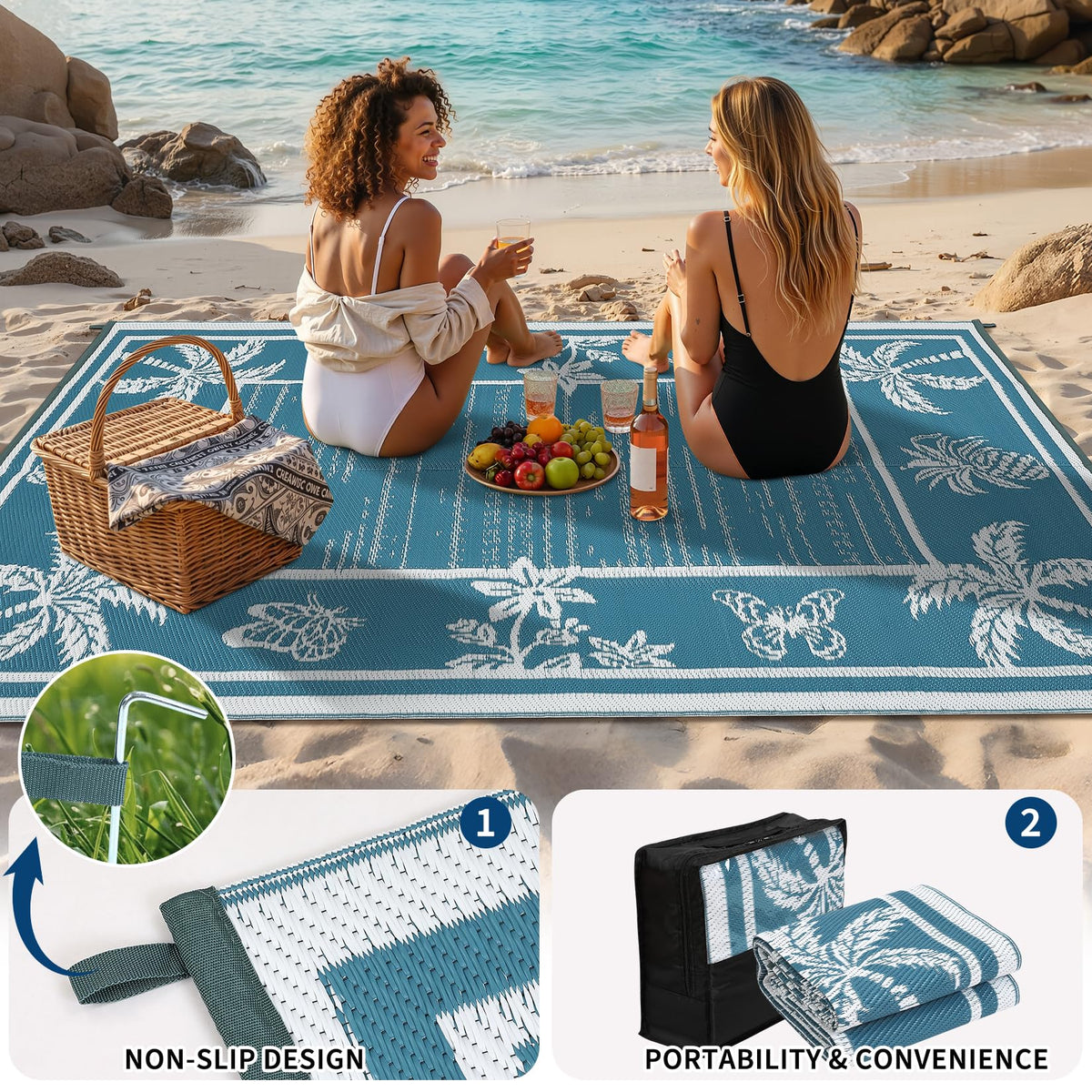 Garvee UV-resistant outdoor rug, maintains color in sunlit spaces