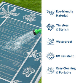 Garvee waterproof outdoor rug with stain resistance, ideal for spills and mud