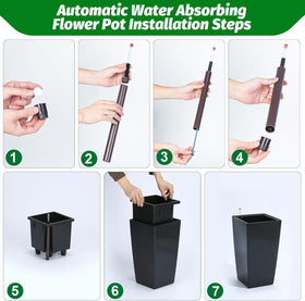 Garvee 16-inch planters with separate water inlet for easy watering.