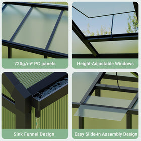 Polycarbonate panels provide clear light and UV protection for healthy plants