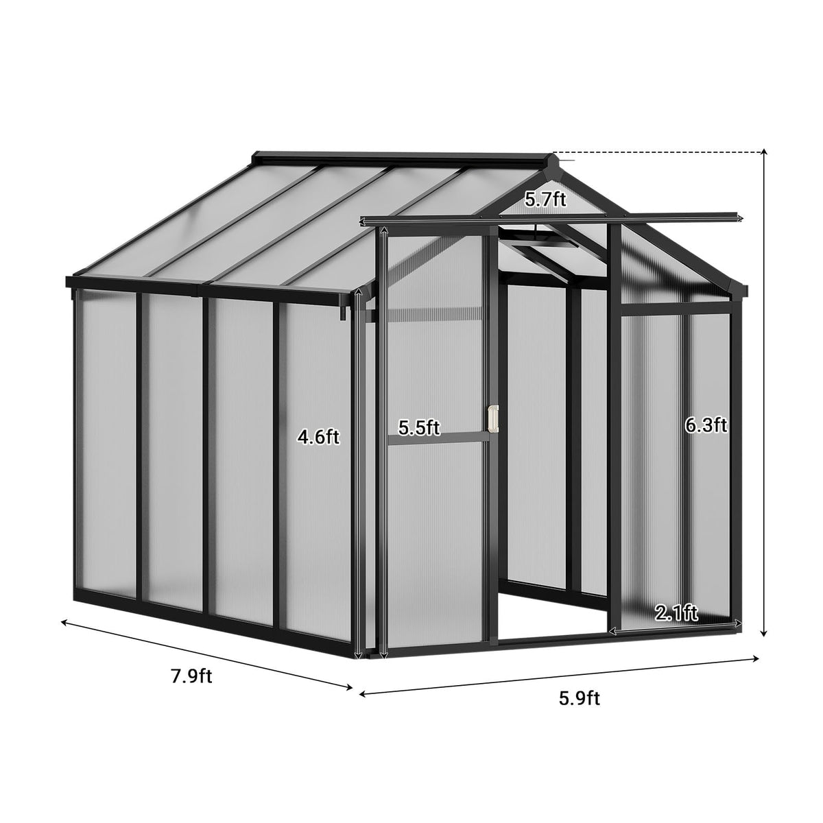 Walk‑in greenhouse assembly with slide‑in panels for faster setup and access