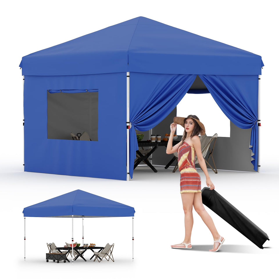 GarveeLife 10x10 canopy top view shows quick setup and UV protection.