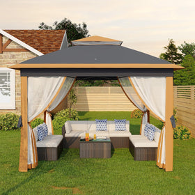 GarveeLife 11x11 gazebo frame shows sturdy steel construction for stable outdoor shade