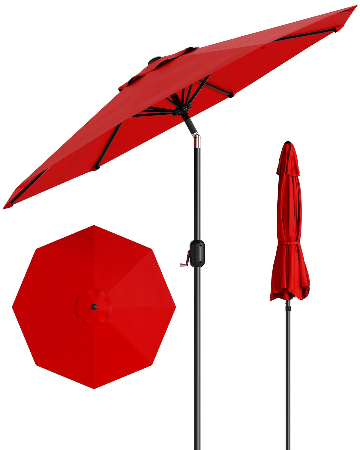 GarveeLife 9ft outdoor umbrella canopy provides broad shade for patio spaces