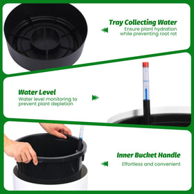 Durable, weather-resistant plastic supports year-round use and color retention.