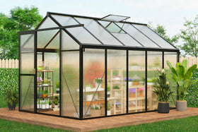 GarveeLife 6x10 ft greenhouse exterior front view for sturdy year-round backyard gardening