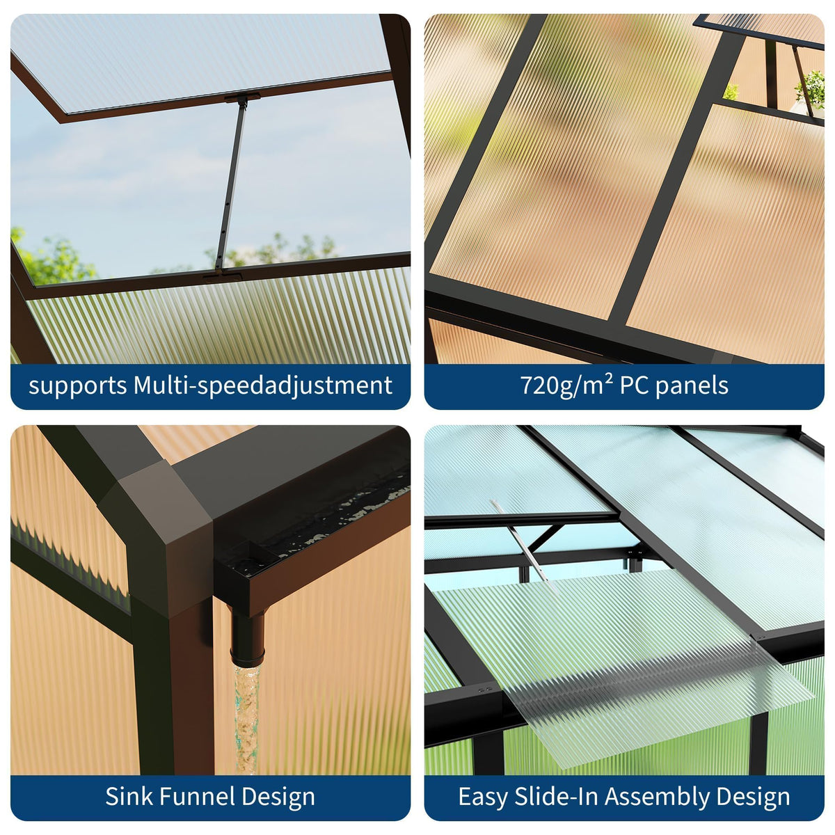 GarveeLife aluminum frame delivers durable weather-resistant construction for all seasons