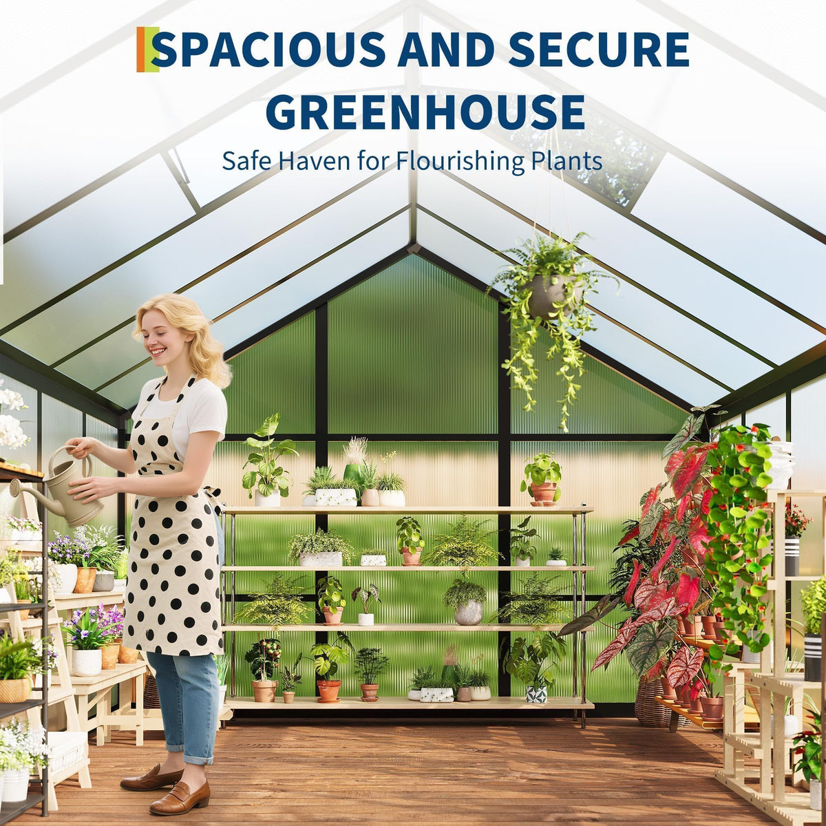 GarveeLife greenhouse roof vent detail enabling continuous airflow for healthy plant growth