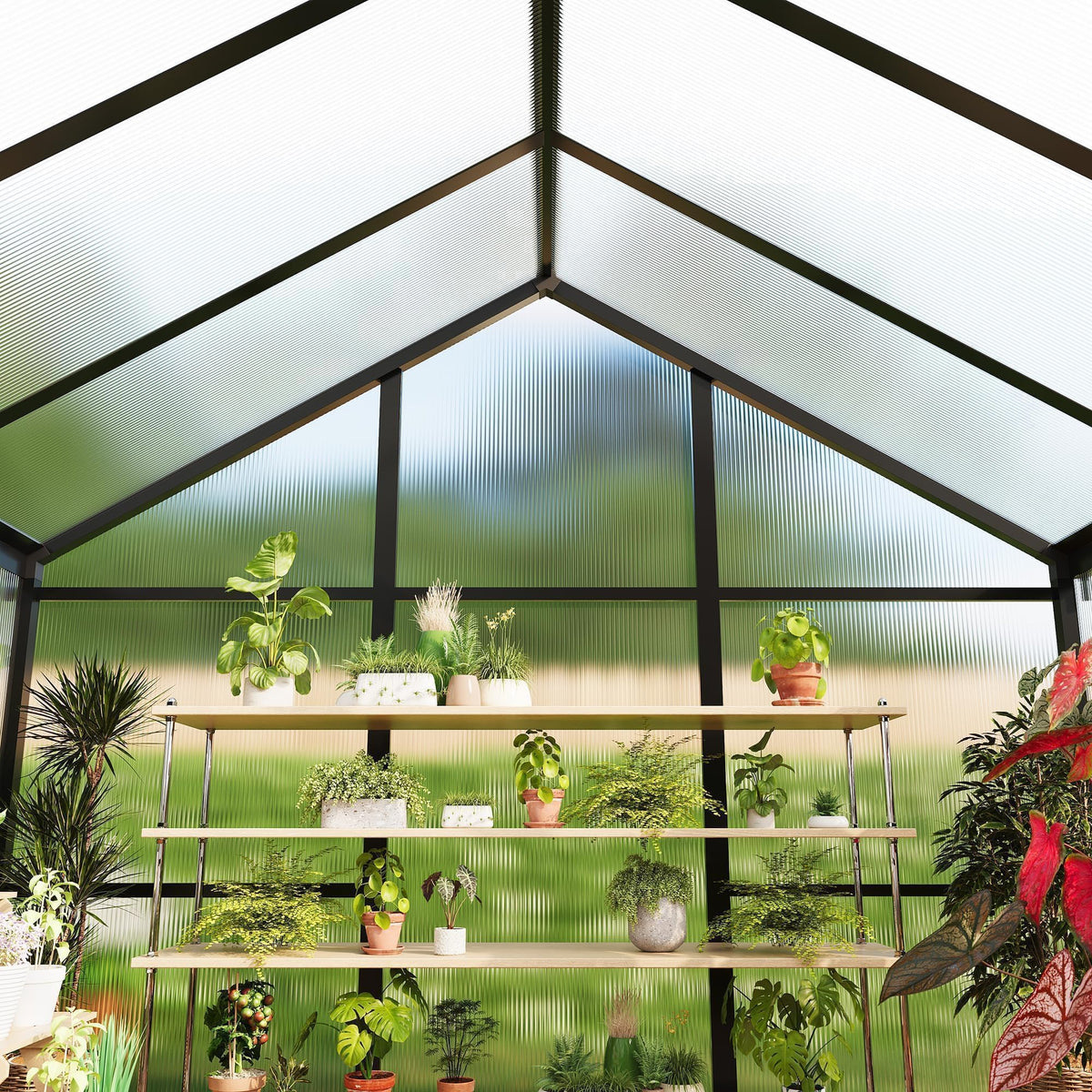 GarveeLife walk-in design allows easy access for plant care