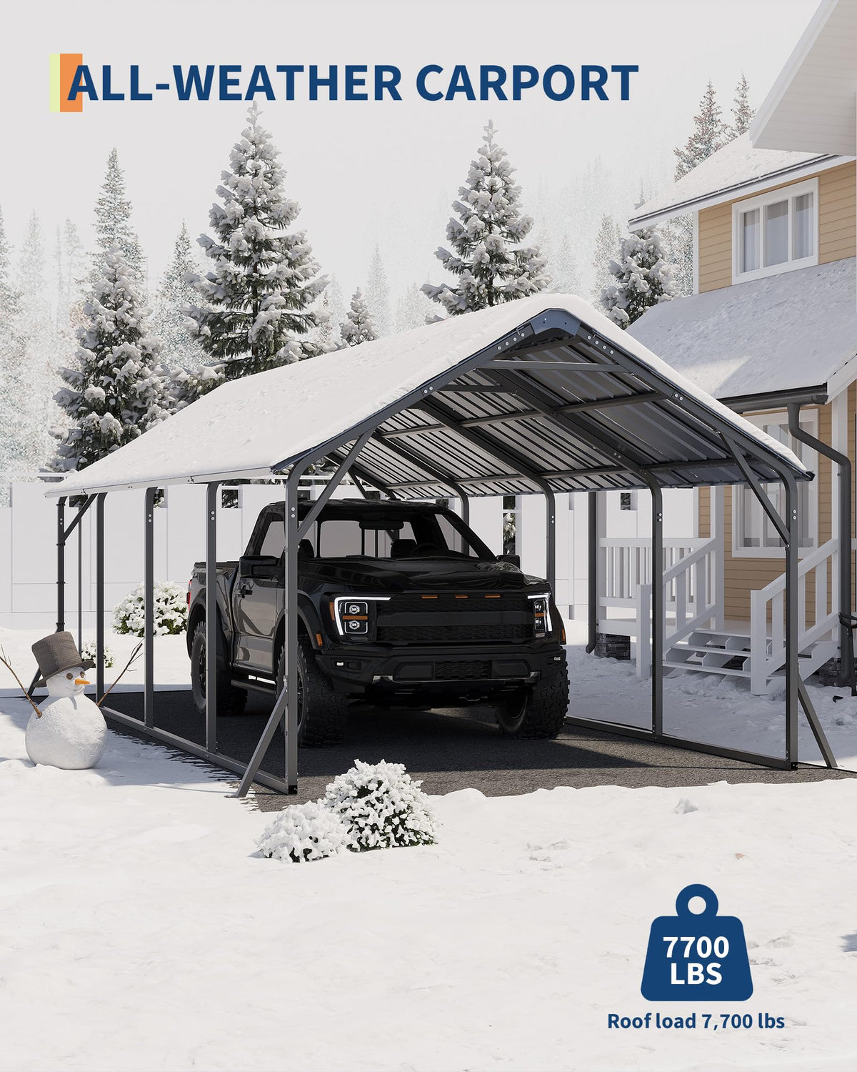 GarveeLife heavy-duty steel poles close-up highlights durable frame