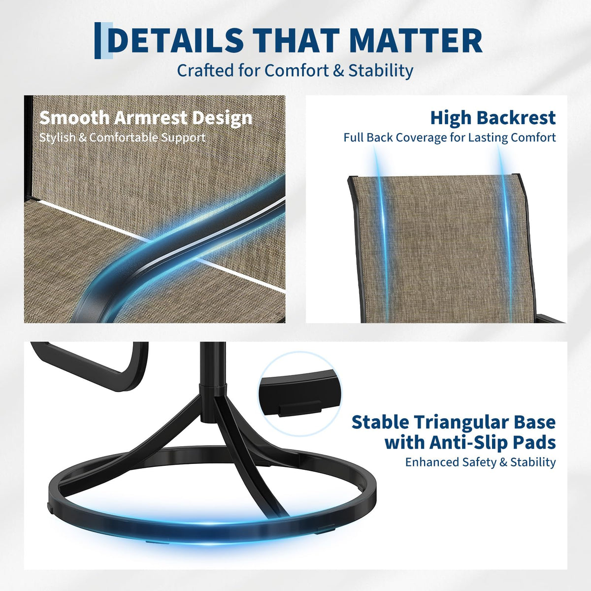 GarveeLife all-weather chairs suit patios decks gardens or indoor spaces