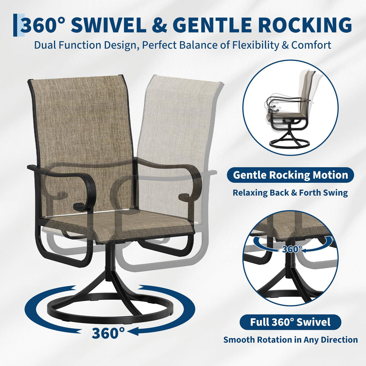 GarveeLife high-back ergonomic patio chair with curved head support