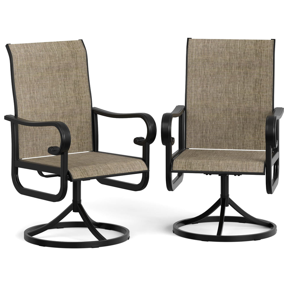 GarveeLife patio swivel chair 360° swivel for easy outdoor conversations