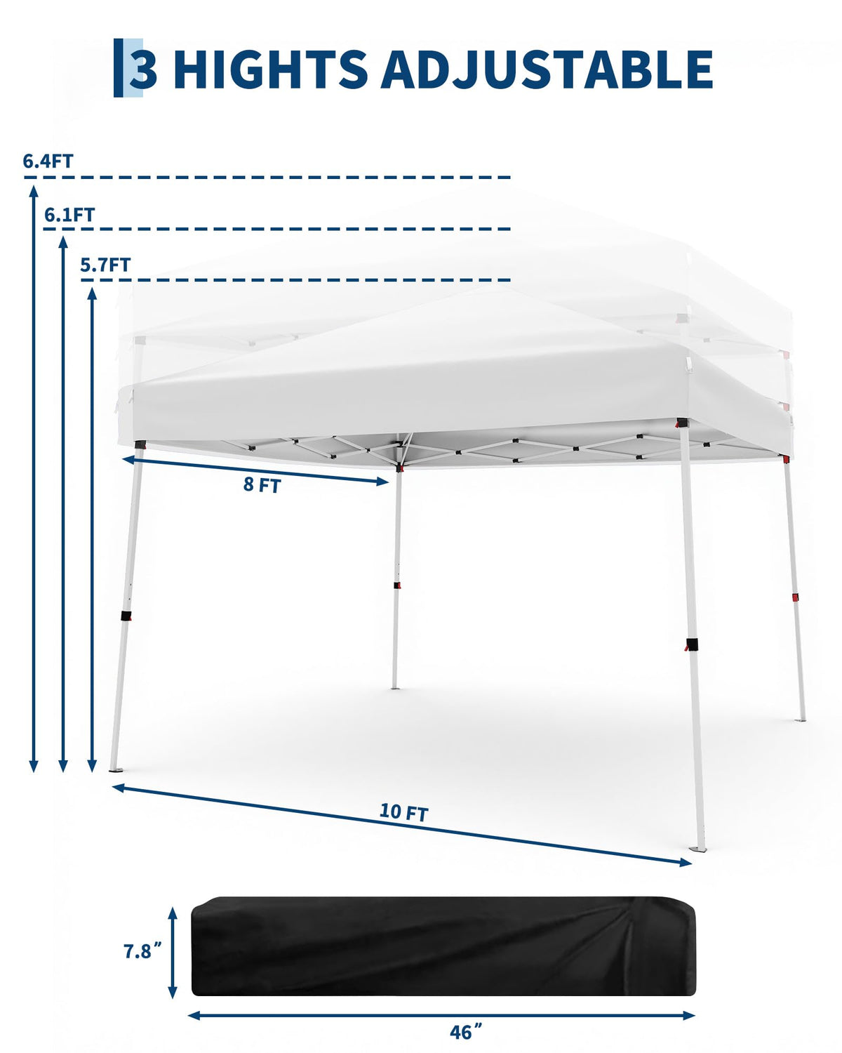 GarveeLife pop-up frame close-up shows rust-resistant steel joints.