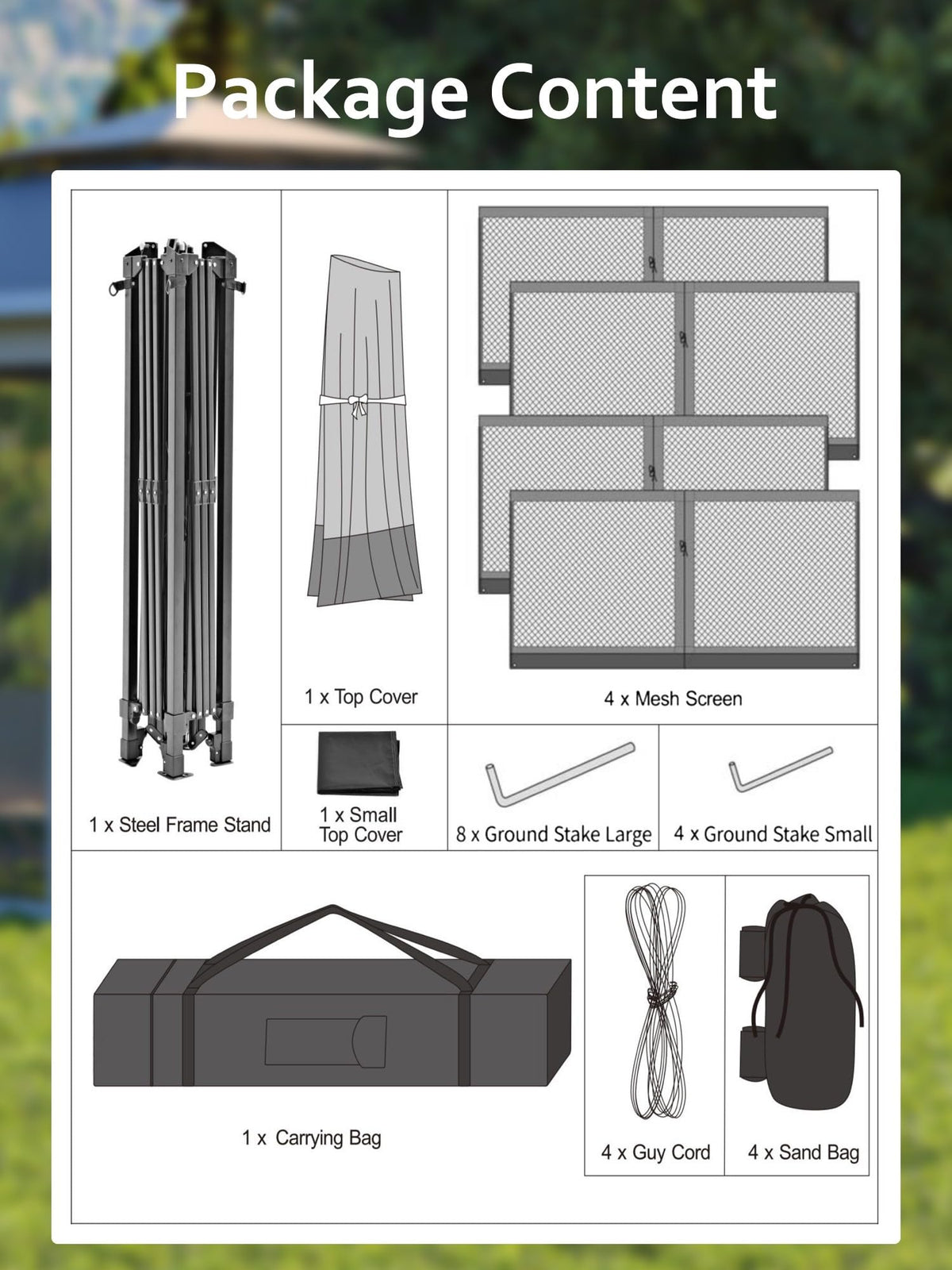 GarveeLife six-top-ribs reinforce stability against wind and rain.