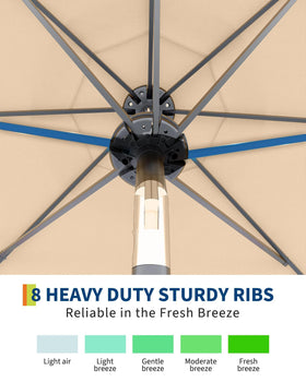 GarveeLife tilt crank mechanism enables easy one-handed umbrella adjustment.
