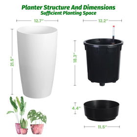GarveeLife two-planter setup with water-tray for simple irrigation management.