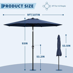 GarveeLife umbrella with crank-tilt mechanism for adjustable sun coverage.