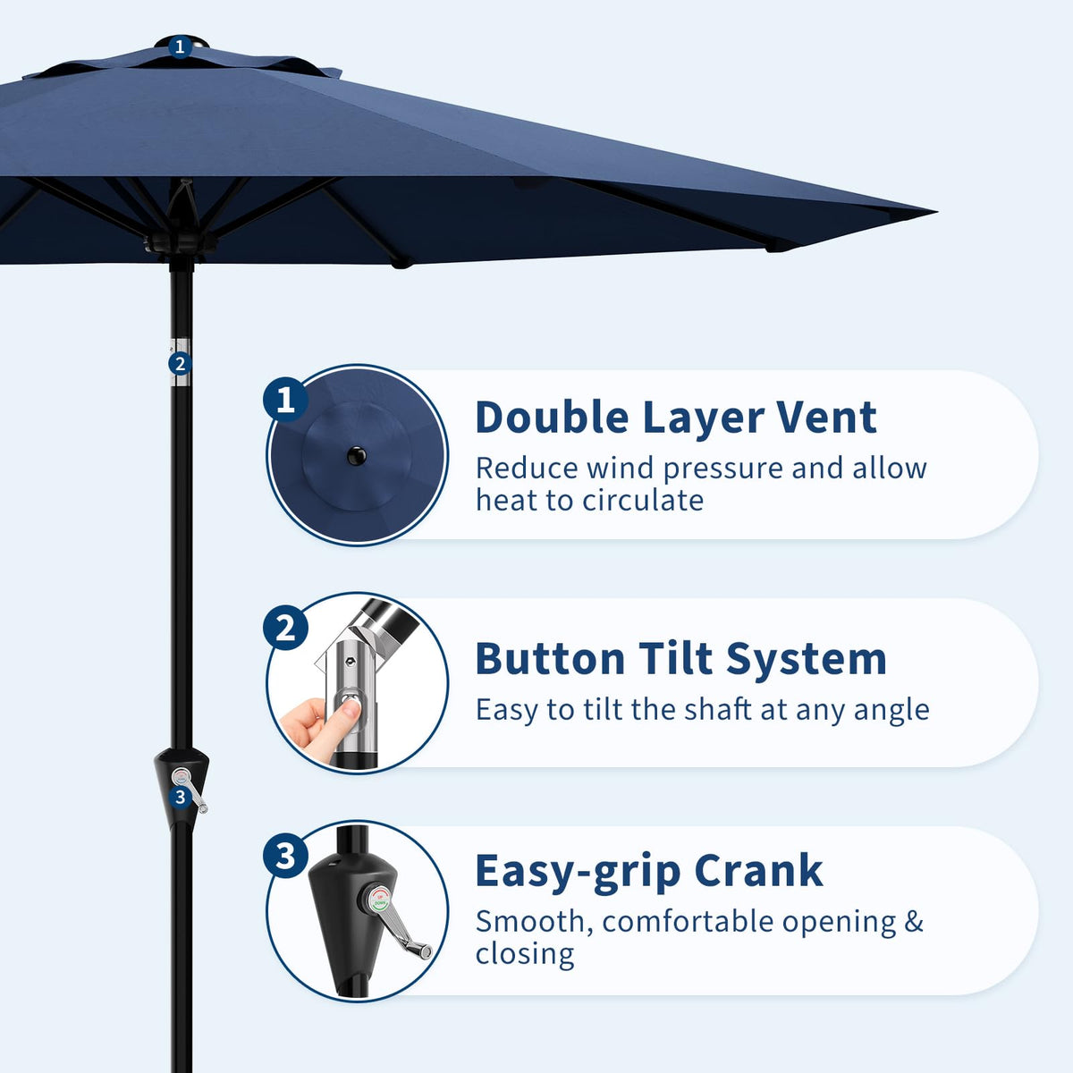 GarveeLife vented canopy aids airflow while staying cool under shade.