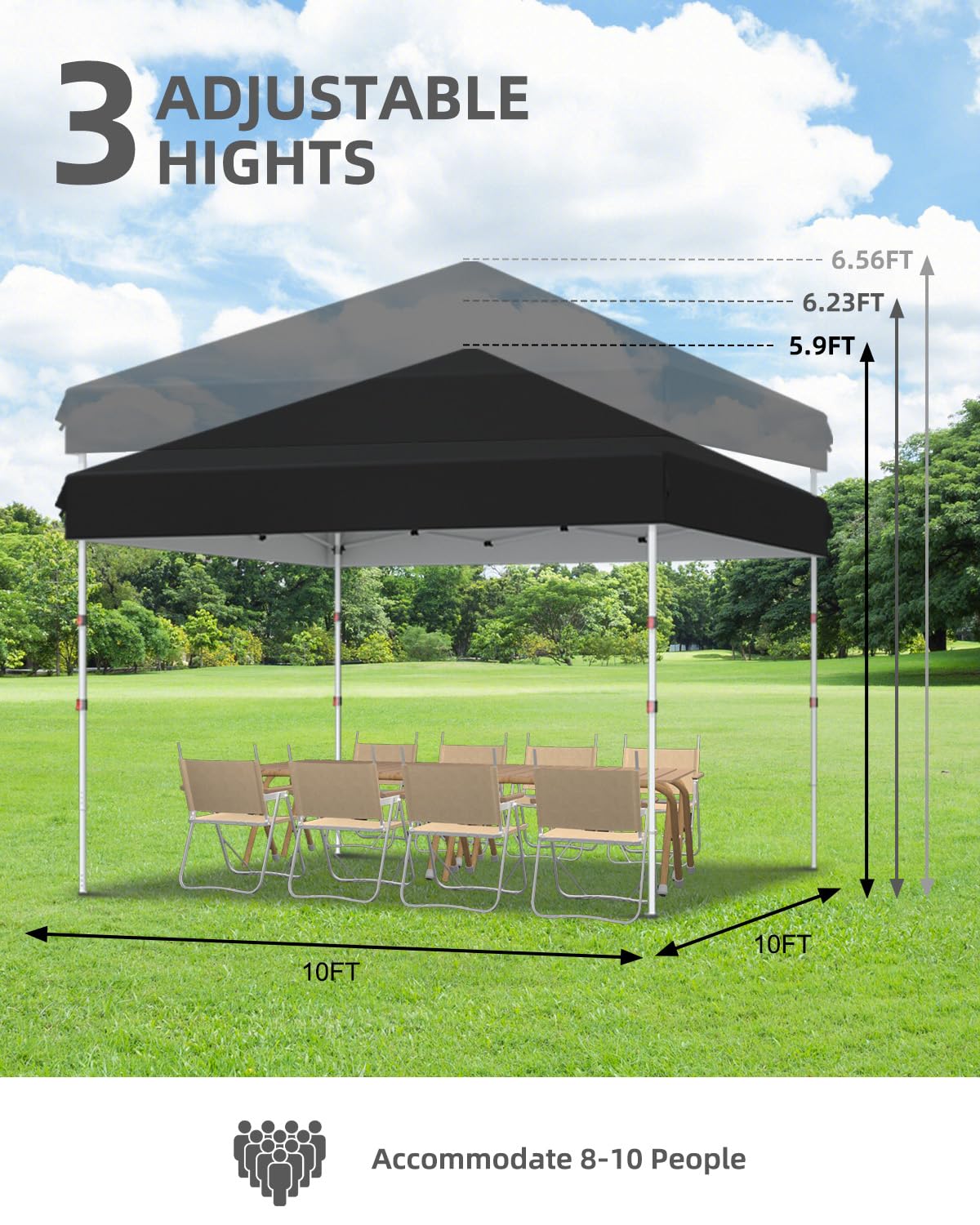GarveeLife canopy provides up to 98% UV protection for sunny days