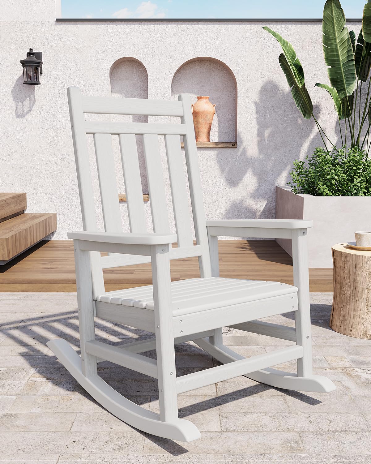 GarveeLife white outdoor furniture adds a clean, modern look to any space