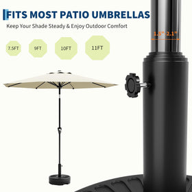 Durable HDPE base resists sun and rain for long outdoor life.