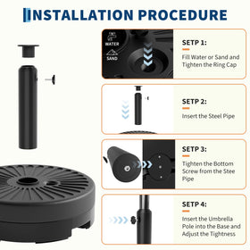 Fill with water or sand to increase stability.