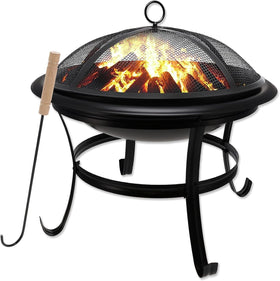 Gas One 22 inch outdoor fire pit bowl view highlighting durable alloy steel construction.