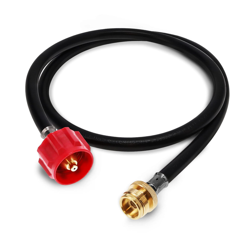 Gas One 4 ft propane hose with brass fitting for 1lb to 20lb conversion