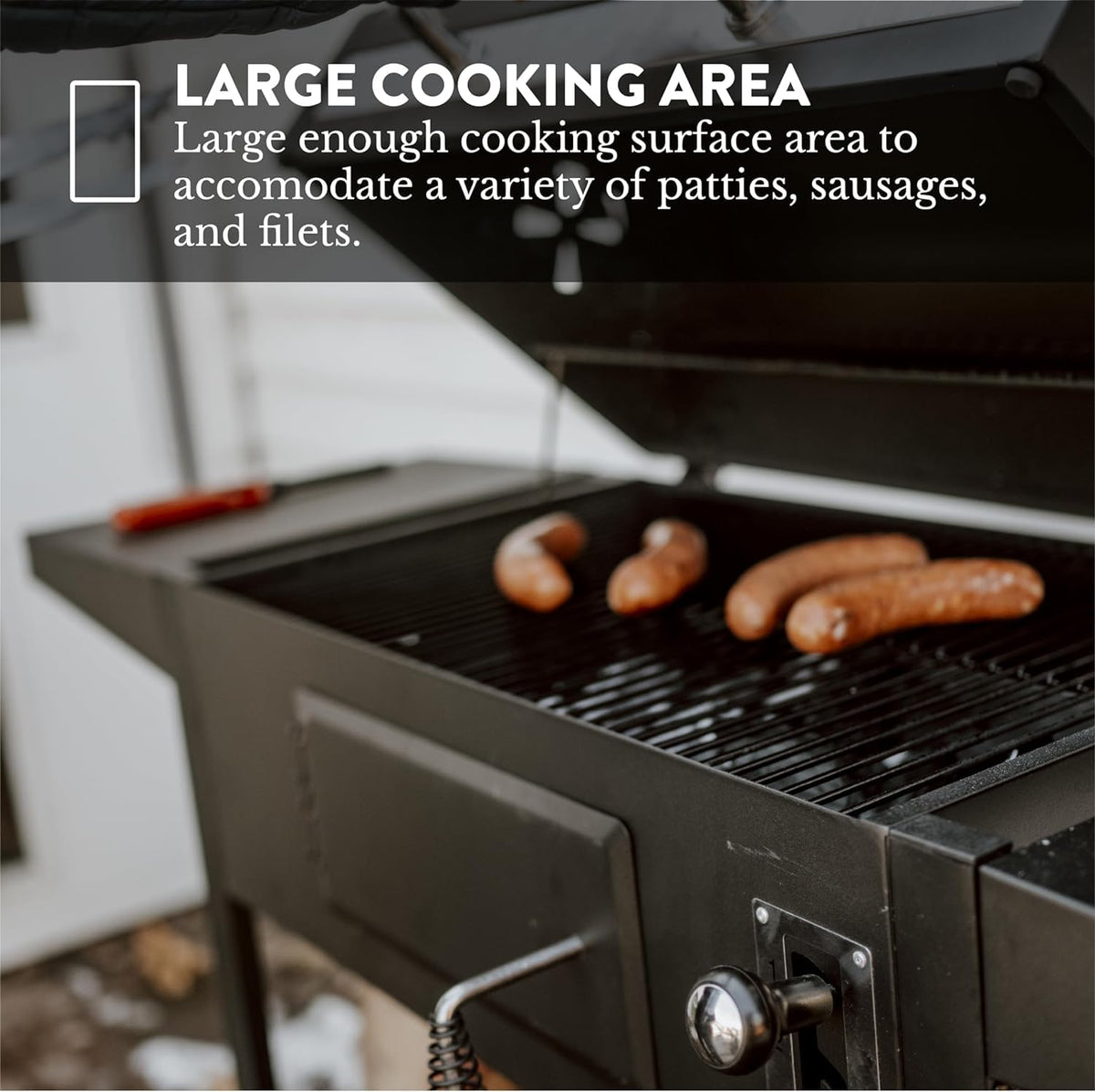 Gas One CGS-24A ash tray drawer simplifies post-cook cleanup.