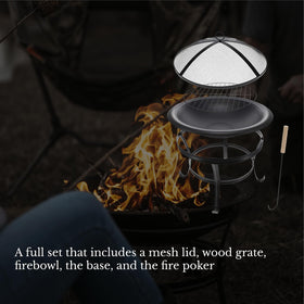 Gas One fire picker included for safe log handling during gatherings.