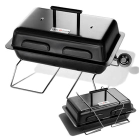 Gas One GPT-25 foldable legs enable portable setup for camping.