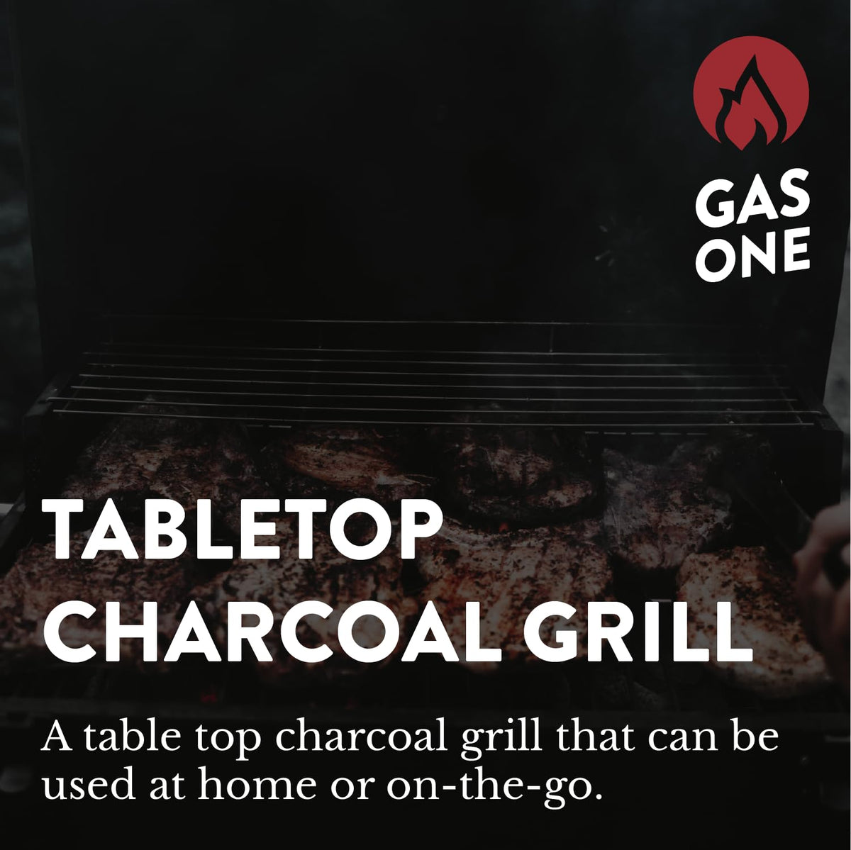 Gas One side handles and lid enable secure transport and quick setup.