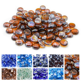 GasSaf Amber Luster fire glass drops 3/4 inch in 10 lb bag for fire pits