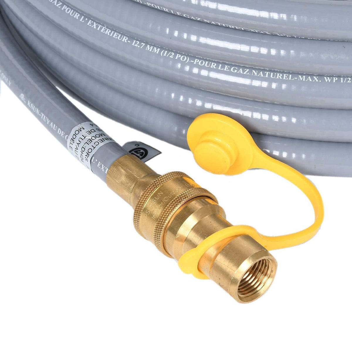 GasSaf dust cap protecting brass fittings during storage.