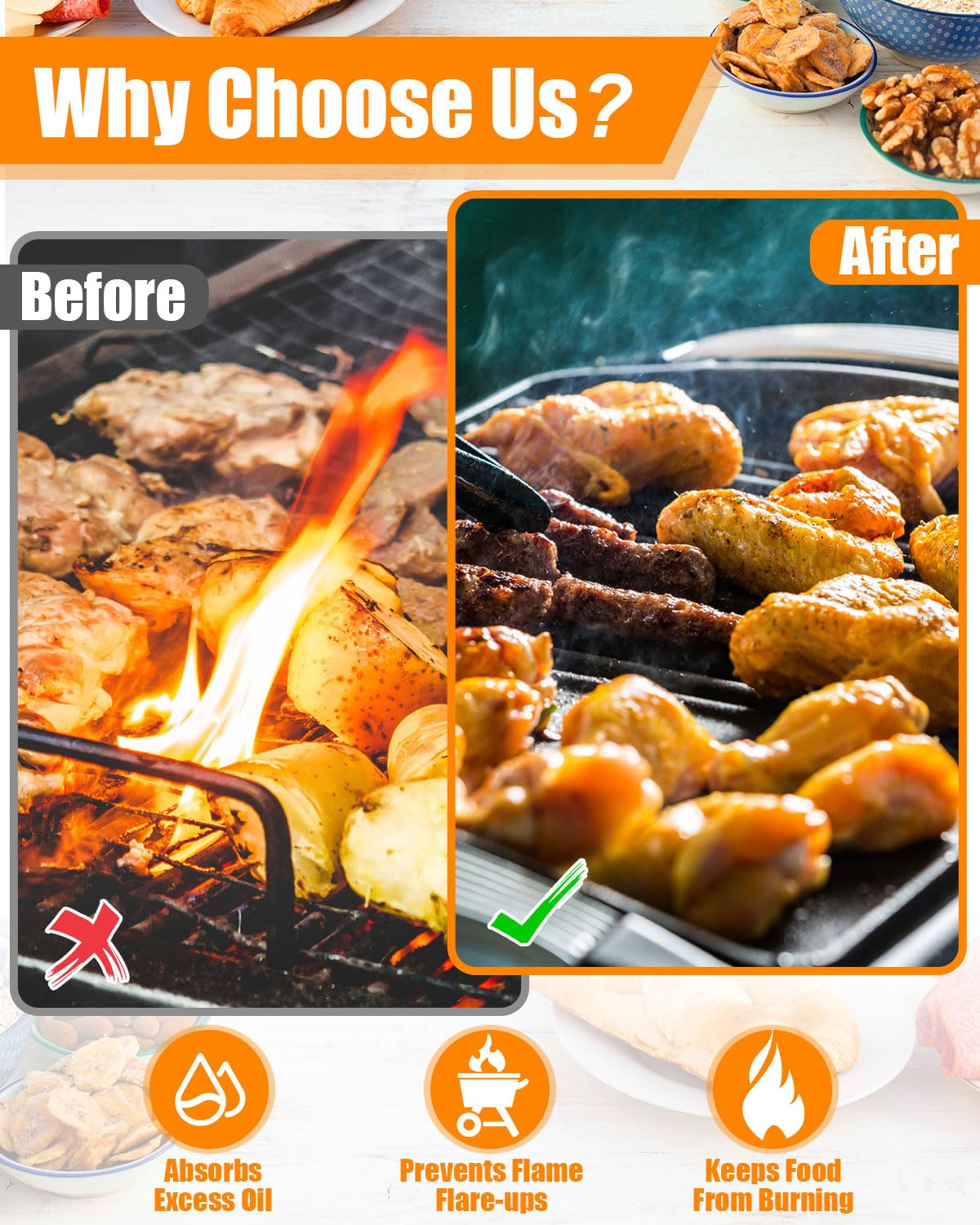 GasSaf long-lasting ceramic blocks withstand high grill temperatures for repeated use.